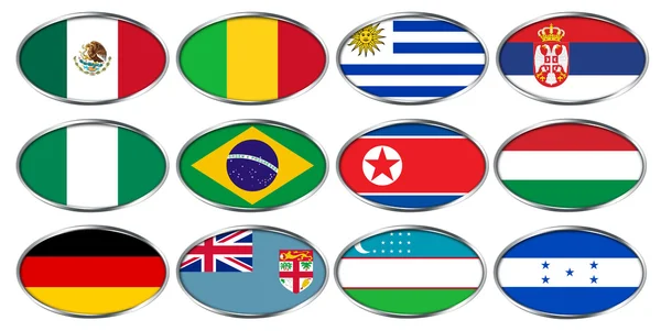 Coppa del Mondo FIFA U-20 Nuova Zelanda 2015, gruppo di bandiera D, E, F — Foto Stock