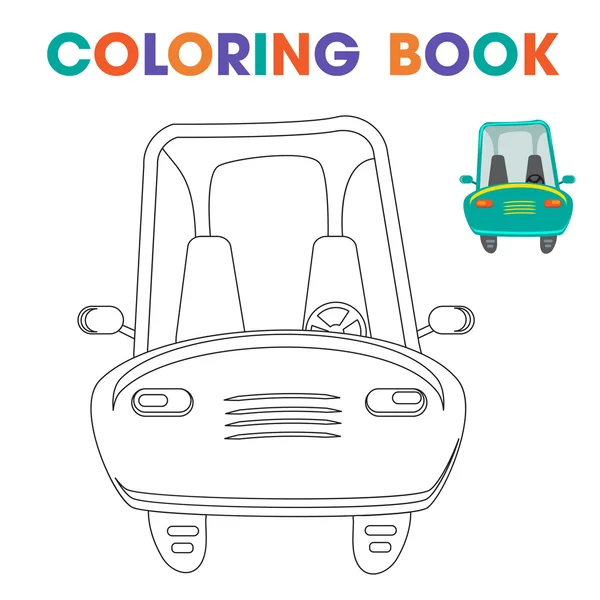 Livro de colorir: carro, para ensinar as crianças em casa ou no jardim de infância. Vetor —  Vetores de Stock