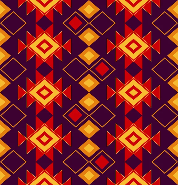 Ornamento vectorial nacional de los pueblos del Norte. Patrón tribal sin costuras para tela, papel o tela. Patrón tribal — Vector de stock