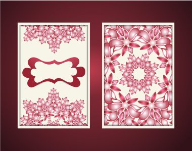 Vektör vintage kapak boş küme. Çiçek mandala desen davetiye, broşür, afiş için. Aşiret tasarım düzen. Islam, Arapça, Indian, Doğu motifleri.