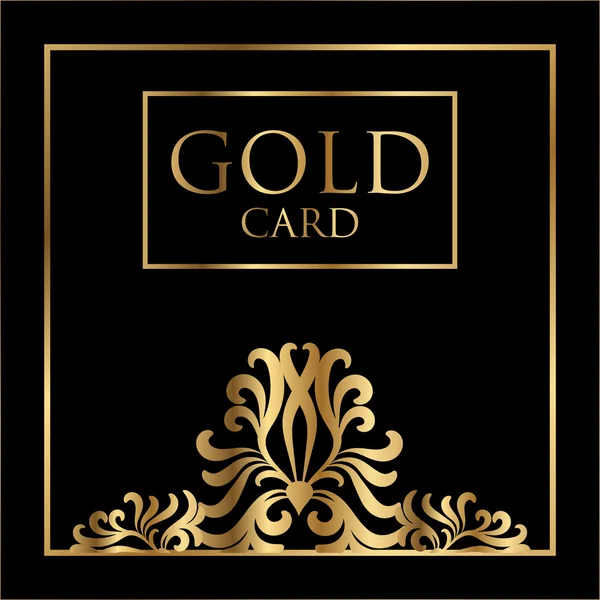 Diseño de cubierta de tarjeta de oro vectorial. Excelente plantilla de portada para promoción, tarjetas de visita, belleza, moda, restaurante, invitación, negocios, discotecas y tarjetas de regalo . — Vector de stock