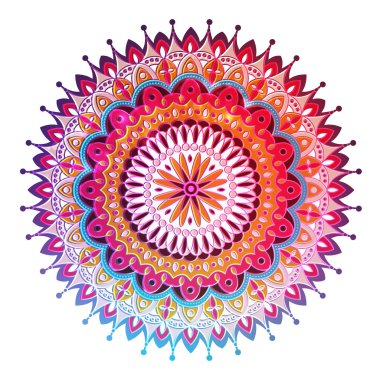 Dekoratif Arapça yuvarlak dantel süslü mandala.