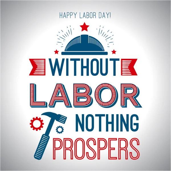 Card quote - without labor nothing prospers. Vector illustration for design. — Stock Vector