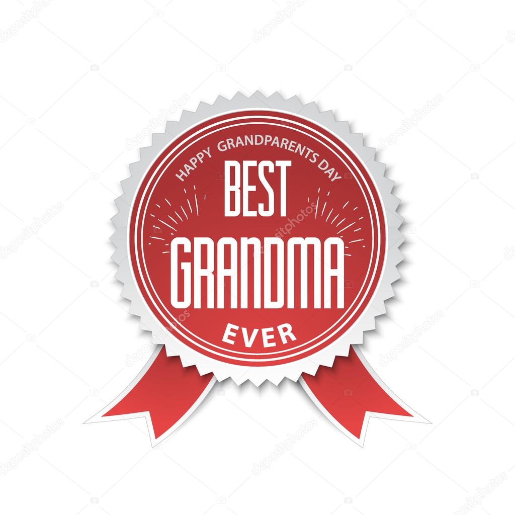 The best grandma badge with ribbon. vector illustration Stock Vector