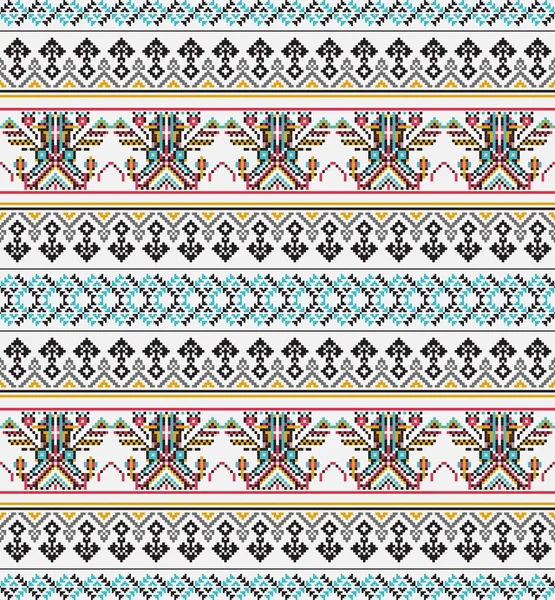 Aztec pixel seamless pattern. Ideal for printing onto fabric, paper, web design. — Stock Vector