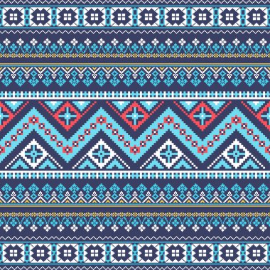 Aztek piksel seamless modeli. Web tasarım, kağıt, kumaş üzerine baskı için ideal.