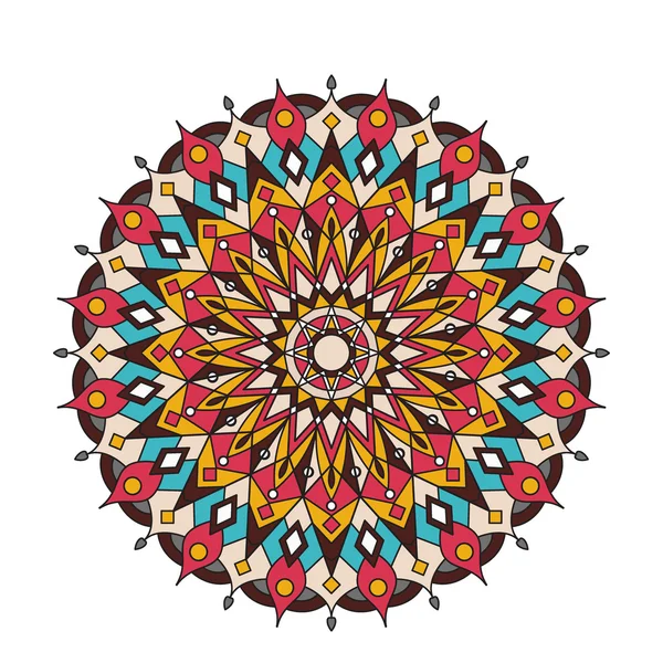 Dekorativa arabiska runda spetsar utsmyckade mandala. Vintage vektor mönster för print och webb design. abstrakt färgstarka bakgrund. Inbjudan, bröllop kort — Stock vektor