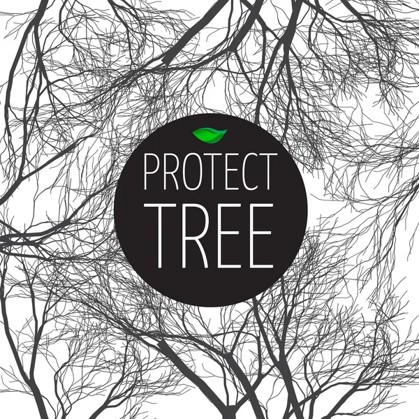 Affiche protéger arbre — Image vectorielle