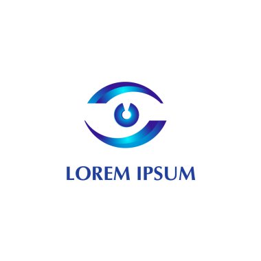 Vektör logo tasarım öğesi beyaz arka plan üzerinde. Göz, optik