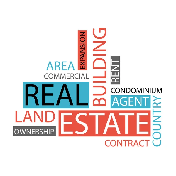 Real Estate Word Cloud — Stock Vector