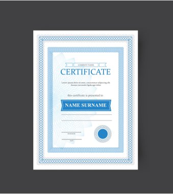 Sertifika Tebrikler şablonu. vektör çizim