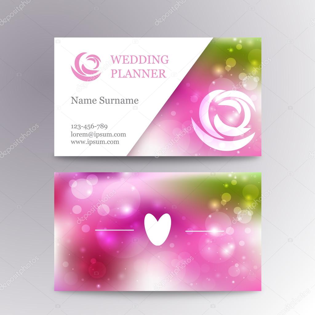 Vector creative feminine business card template mockup with logo flower.