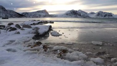 Karla kaplı ağaçlarla kaplı kış manzarası