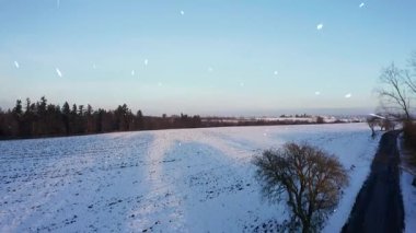 Tarlaya giden yolun tepesinden bir manzara.