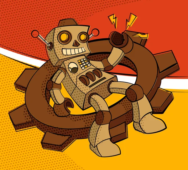 Çizgi film oyuncağı robot çizgi roman tarzı