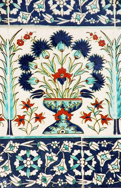 Detail Starožitných Osmanských Dlaždic Květinovými Motivy Istanbul Turecko Kvalitní Fotografie Royalty Free Stock Fotografie