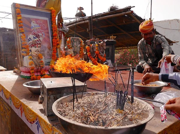Heilig Heiligdom Aan Bana Motorfiets God Jodpur Rajasthan India Hoge — Stockfoto