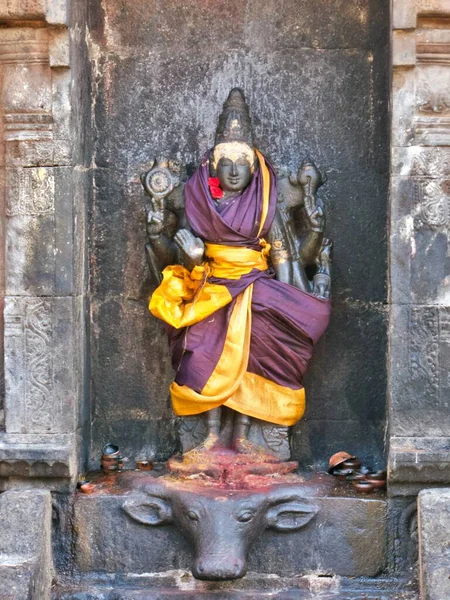 Statua Vishnudurga Tempio Darasuram Tamil Nadu India Meridionale Foto Alta — Foto Stock