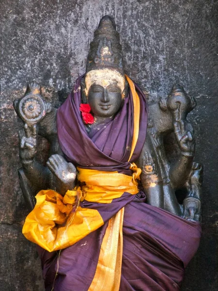 Feche Estátua Sorridente Templo Darasuram Tamil Nadu Sul Índia Foto — Fotografia de Stock