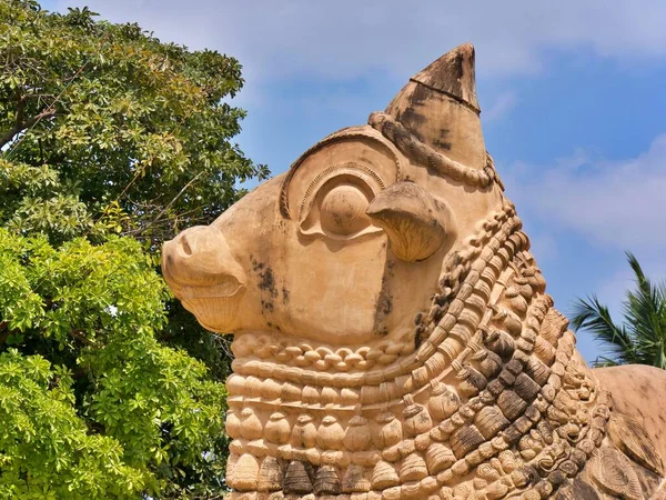 Statue Vache Sacrée Temple Thanjavur Tamil Nadu Inde Méridionale Photo — Photo
