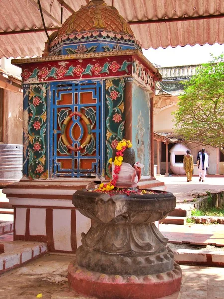 Ornately Patroon Geschilderd Heiligdom Thanjavur Koninklijk Paleis Tamil Nadu India — Stockfoto