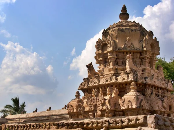 Prachtig Versierde Top Van Darasuram Tempel Tamil Nadu Zuid India — Stockfoto