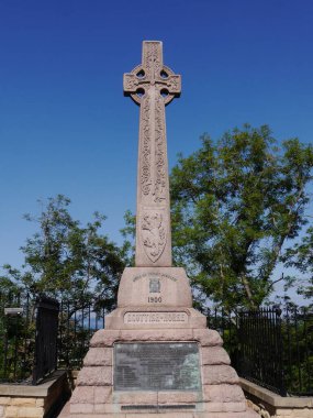 Edinburgh Şatosu, Edinburgh, İskoçya 'daki Kelt Haç Anıtı' nı kapatın. Yüksek kalite fotoğraf