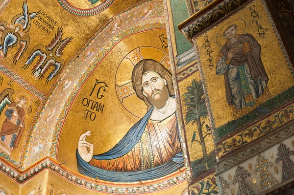 Колоссальная фигура Христа в соборе Монреале Лицензионные Стоковые Фото