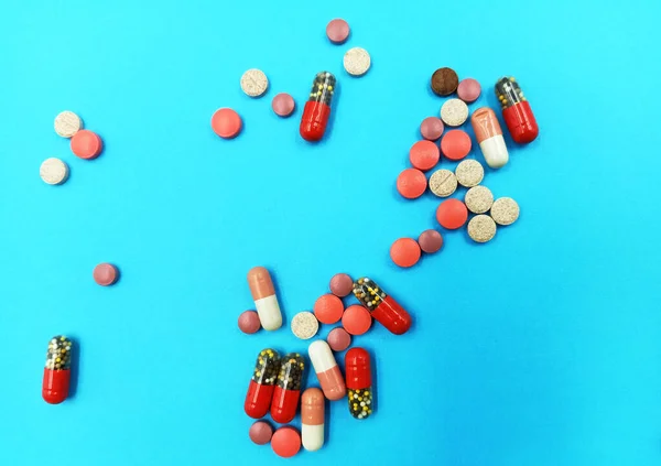 Válogatott Gyógyszer Tabletták Tabletták Kapszulák — Stock Fotó