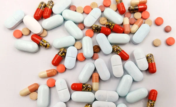 Válogatott Gyógyszer Tabletták Tabletták Kapszulák — Stock Fotó