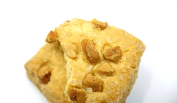 Biscuits Sucrés Faits Maison Avec Des Noix Mélangées Sur Fond — Photo