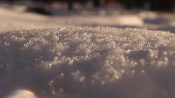 Steps in the snow — Stock Video