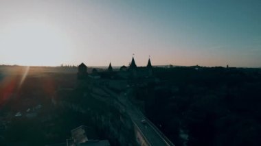 Bir İHA 'dan Kamyanets-Podolsk kalesinin görüntüsü