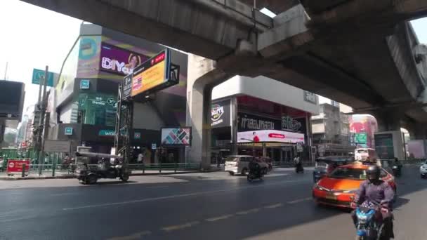 Stadsverkeer Het Centrale Deel Van Bangkok — Stockvideo
