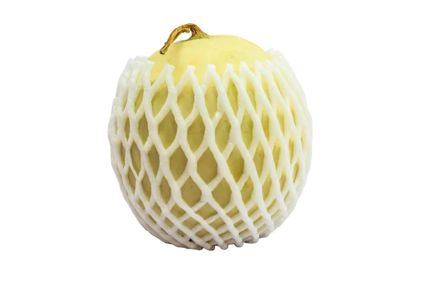 Kavun melonpacked koruyucu köpük net ile izole beyaz ba
