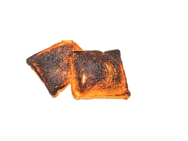 Жареный тост хлеб изолирован белый задний план с вырезкой дорожки — стоковое фото
