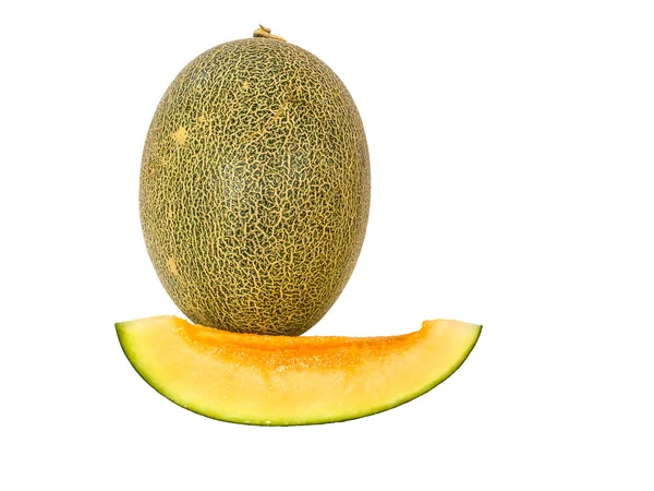 Melone di melone isolato sul percorso di ritaglio bianco — Foto Stock