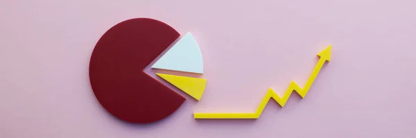 Economic recovery after the crisis. Economic growth concept, histogram of the economy with an upward arrow.