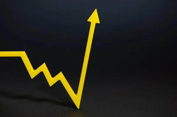 Economic Recovery Crisis Economic Growth Concept Histogram Economy Upward Arrow — Stock Photo, Image