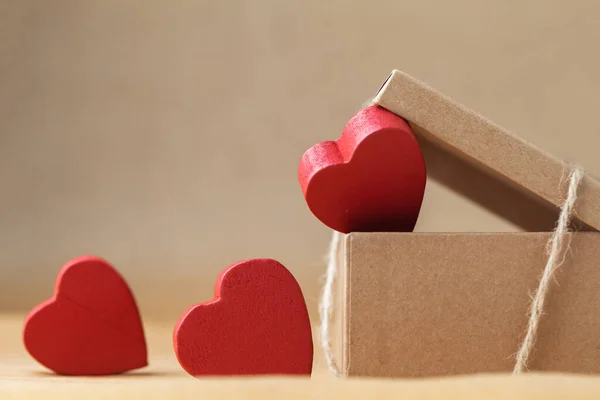 Feliz Día San Valentín Embalaje Ecológico Del Regalo Presente Caja — Foto de Stock