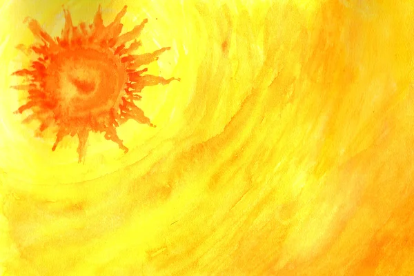 Solen i akvarell — Stockfoto