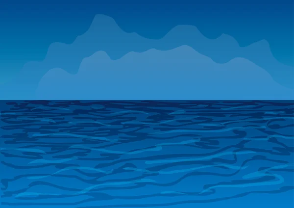 Vektor illustration. Blue ocean. — Stock vektor