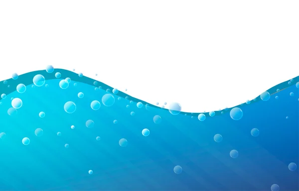 Векторная иллюстрация. Морской разрез. Волна и пузыри . — стоковый вектор