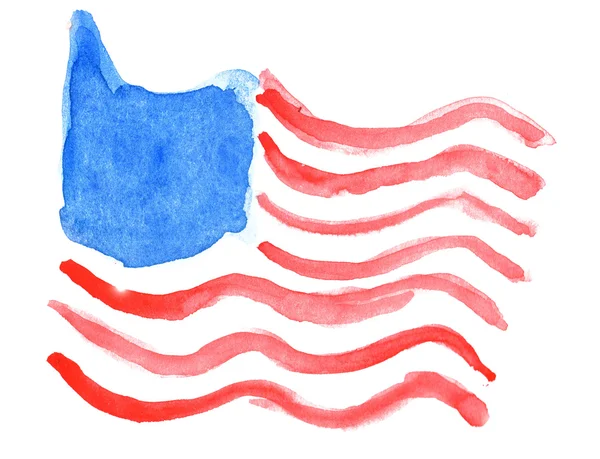 Amerykańską flagę w akwareli. — Zdjęcie stockowe