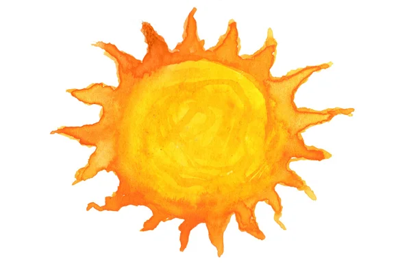 Sun in watercolor — Stock Photo, Image