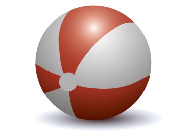 Vektör çizim. Beyaz bir arka plan üzerinde plaj topu.