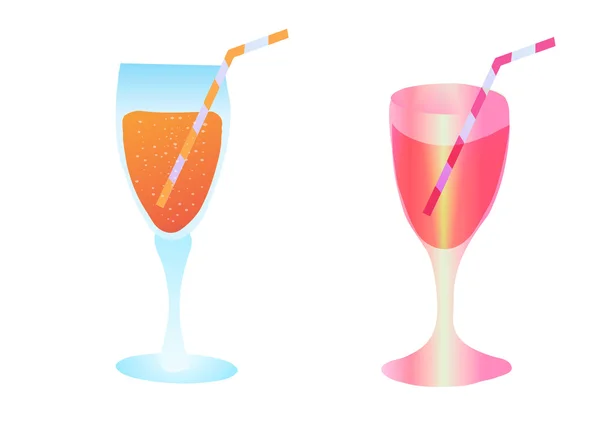 Vector illustration. Drink with a straw on a white background. — Stock Vector