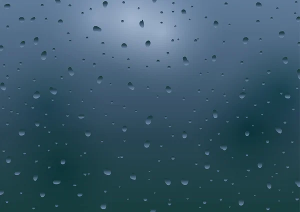 Ilustración vectorial. Gotas de lluvia sobre vidrio . — Vector de stock