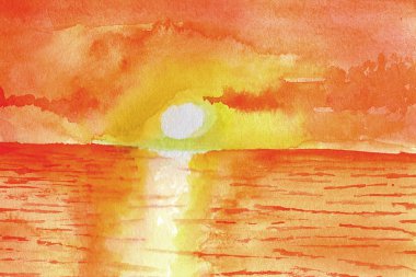 Suluboya okyanusta gün batımında.