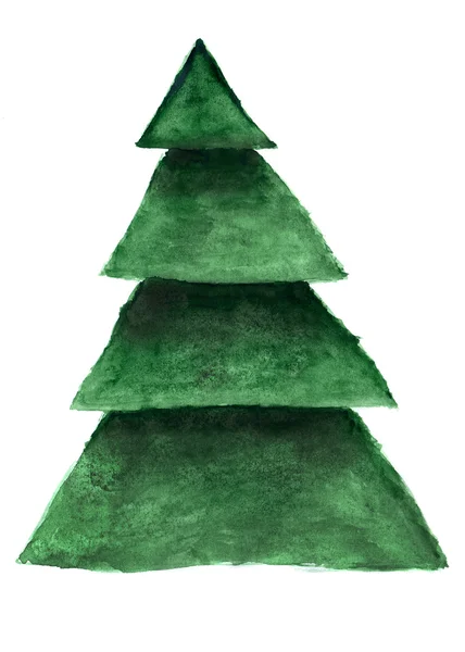 Weihnachtsbaum in Aquarell — Stockfoto